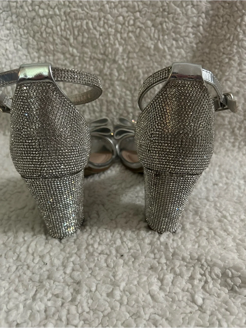✨ Rhinestone Bow Block Heel Sandals